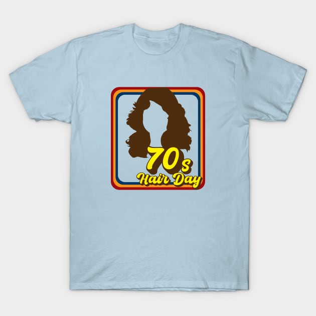 70s Hair Day (Brown) T-Shirt by GloopTrekker